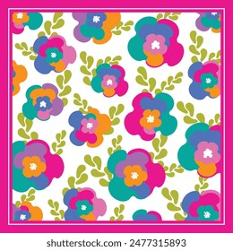 scarf with playful flower pattern design