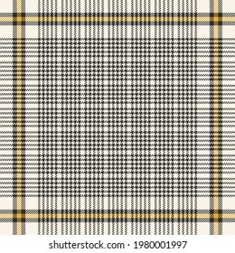 Scarf print with dog tooth check in brown, yellow, off white. Spring, autumn, winter goose foot background vector graphic for scarf, bandana, shawl, hijab, other modern fashion fabric design.