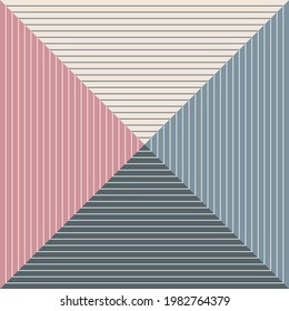 Scarf print in grey, pink, beige. Modern geometric striped bandana design for spring, summer, autumn, winter. Simple accessory vector for square silk, satin, chiffon scarf, bandana, shawl, hijab.