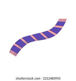 Scarf. Purple pink striped scarf. Flat, cartoon. Isolated vector illustration eps 10