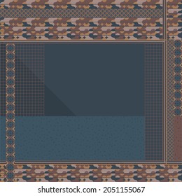 SCARF impresión rectangular de pañuelo FABRIC patrón geométrico