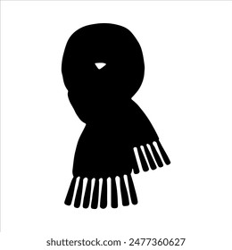 Scarf silhouette isolated on white background. Scarf icon vector illustration design.