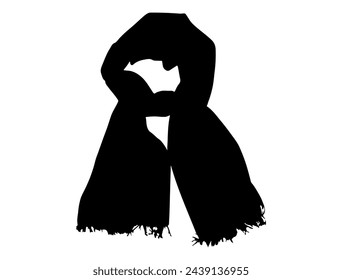 Scarf silhouette vector art white background