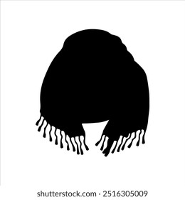 Scarf silhouette vector illustration on white background
