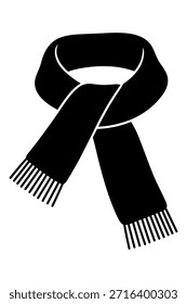 Scarf silhouette, winter accessory, warm clothing icon