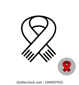 Scarf simple line style icon. Outline scarf illustration. Adjustable stroke.