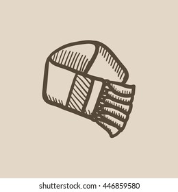 Icono de sketch de carf para web, móviles e infografías. Icono de la bufanda dibujado a mano. Icono de vector de bufanda. Icono de bufanda aislado en fondo blanco.