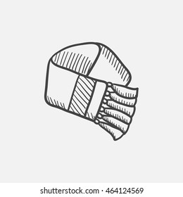 Scarf sketch icon for web, mobile and infographics. Hand drawn vector isolated icon.
