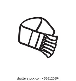 Scarf sketch icon for web, mobile and infographics. Hand drawn Scarf icon. Scarf vector icon. Scarf icon isolated on white background.