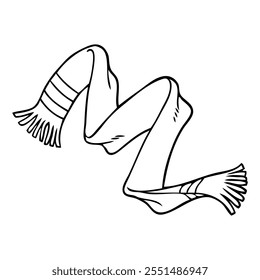scarf sketch vector illustration,isolated on white background,top view