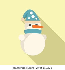 Scarf snowman icon flat vector. Character costume. Happy new year