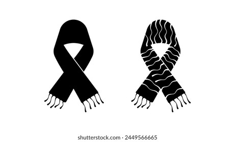 Scarf symbol, black isolated silhouette