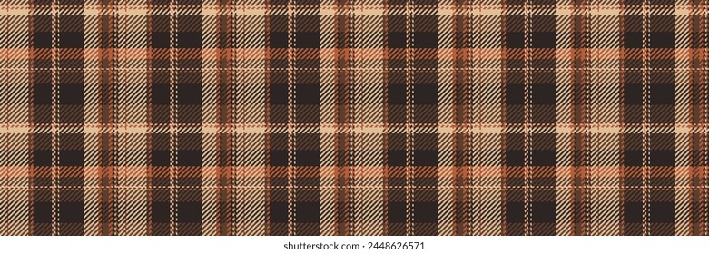 Scarf textile check seamless, buffalo vector tartan pattern. Design fabric plaid background texture in orange and dark color.