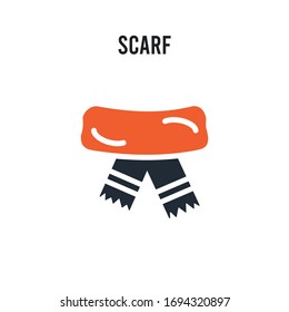 Scarf vector icon on white background. Red and black colored Scarf icon. Simple element illustration sign symbol EPS