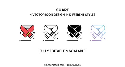 Scarf Vector illustration icons in different style