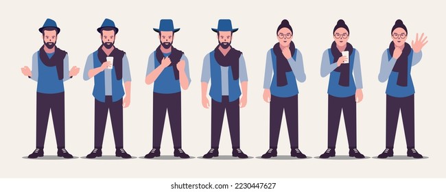 Scarf vector is an image design of several people wearing scarves