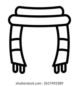 Scarf Vector Line Icon Design
