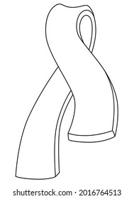 Scarf - Lineares Vektorbild zum Färben oder Symbolen. Umriss. Ein Schal ist ein Element für ein Farbbuch, Logo oder Piktogramm.