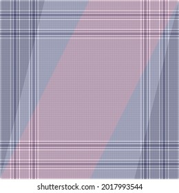 Scarf vector in pink, blue, purple with houndstooth check plaid pattern for spring autumn winter. Elegant square print with geometric background design for silk or satin scarf, bandana, shawl, hijab.