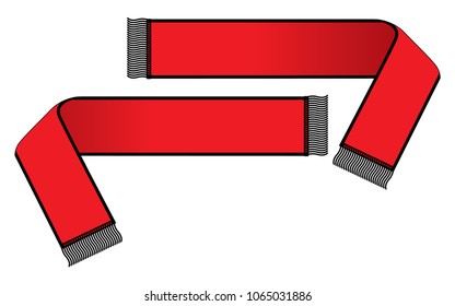 Scarf vector for template(Red/Black)