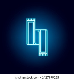 scarf, winter outline icon in neon style. elements of education illustration line icon. signs, symbols can be used for web, logo, mobile app, UI, UX