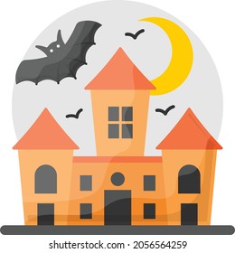 scariest haunted house Concept, spook home Vector Icon Design, Halloween costume Symbol, Holiday Celebrations Sign, Saints Eve festivals Stock illustration