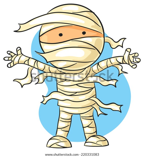 Scaring Cartoon Mummy Halloween Costume Stock Vector Royalty Free 220331083