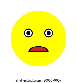 Scaring emoji. Message button. Communication background. Chat symbol. Yellow face. Vector illustration. Stock image.