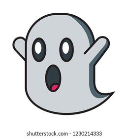 scaring ghost vector emoticon, modern concept, simple style, flat color