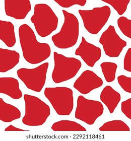 Scarlet abstract shapes pattern. Seamless repeat pattern design cheetah trending pattern of 2023. Groovy shapes elegant print for fabric and background