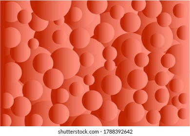 Scarlet balls of different sizes lit up