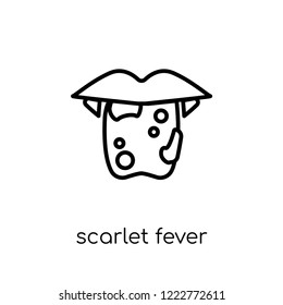 Scarlet fever icon. Trendy modern flat linear vector Scarlet fever icon on white background from thin line Diseases collection, editable outline stroke vector illustration