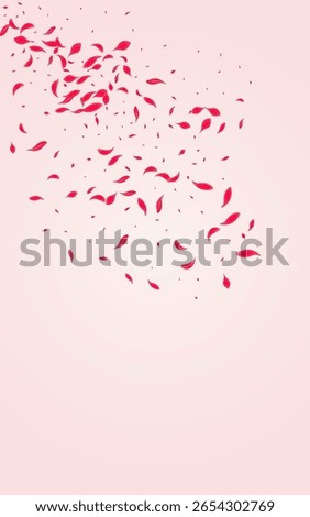 Scarlet Floral Vector Pink Background. Fall Petal Template. Red Cherry Summer Banner. Coral Tender Peach Pattern.