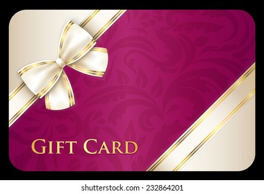 Scarlet gift card with cream diagonal ribbon