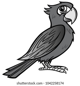 Scarlet Macaw Illustration - A vector cartoon illustration of a Scarlet Macaw concept.