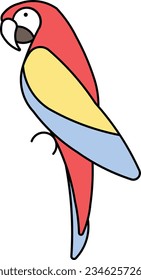 scarlet macaw parrot macaw feather creature bird Outline eps