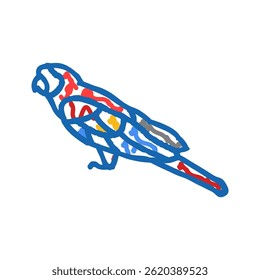 scarlet macaw sitting parrot bird doodle icon sketch vector. scarlet macaw sitting parrot bird sign. isolated symbol illustration