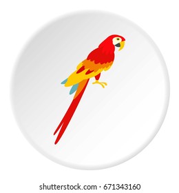 Scarlet macaws icon in flat circle isolated vector illustration for web