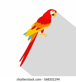 Scarlet macaws icon. Flat illustration of scarlet macaws vector icon for web on white background