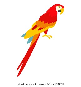 Scarlet macaws icon flat isolated on white background vector illustration