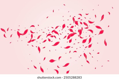 Scarlet Peach Vector Pink Background. Tender Lotus Wallpaper. Coral Cherry Blur Pattern. Red Summer Rose Template.