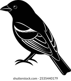 Scarlet Tanager bird silhouette vector