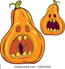 scarred Halloween pumpkin Jack Lantern