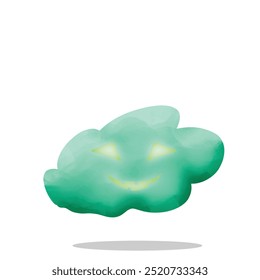 scarry cloud mascot character. cute, horror and halloween concept. weather, nature, or atmospheric themes