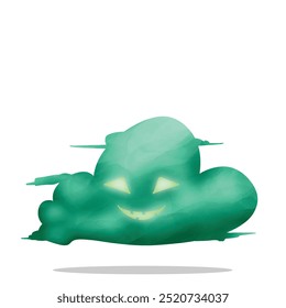 scarry cloud mascot character. cute, horror and halloween concept. weather, nature, or atmospheric themes