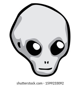 Scary Alien illustration Design in Simple Color