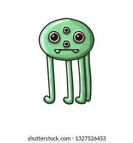 Scary alien with long legs