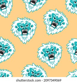 scary angry face monster screaming and having fun