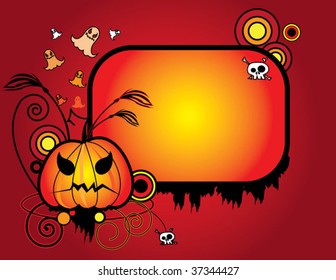 scary background with pumpkin