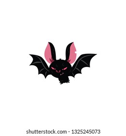scary bat cartoon vector icon on a white background